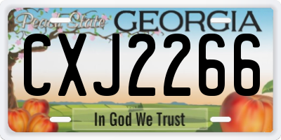 GA license plate CXJ2266