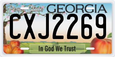 GA license plate CXJ2269