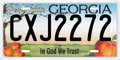 GA license plate CXJ2272