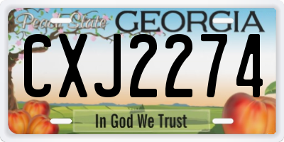 GA license plate CXJ2274