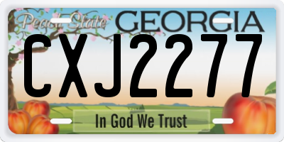 GA license plate CXJ2277