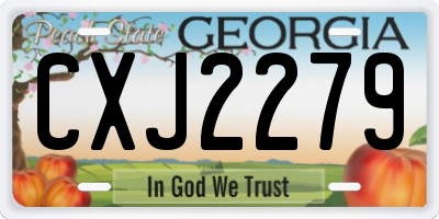 GA license plate CXJ2279
