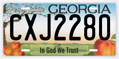 GA license plate CXJ2280