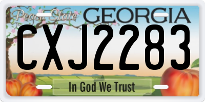 GA license plate CXJ2283