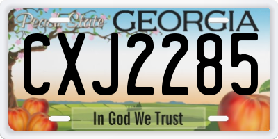 GA license plate CXJ2285