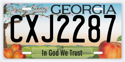 GA license plate CXJ2287