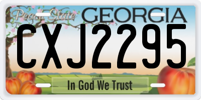 GA license plate CXJ2295
