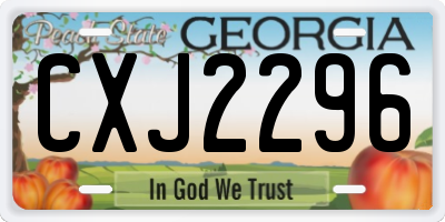 GA license plate CXJ2296