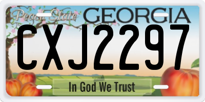 GA license plate CXJ2297