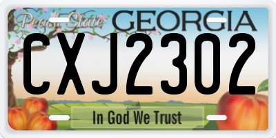 GA license plate CXJ2302