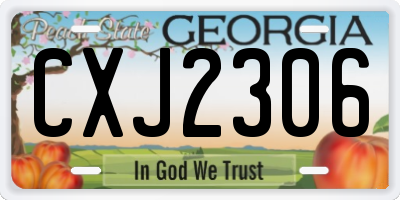 GA license plate CXJ2306