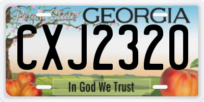 GA license plate CXJ2320