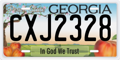 GA license plate CXJ2328