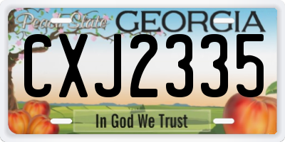 GA license plate CXJ2335