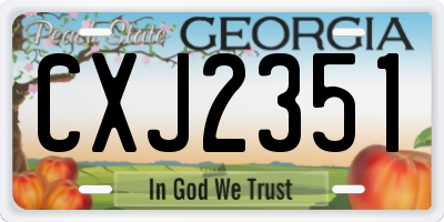 GA license plate CXJ2351
