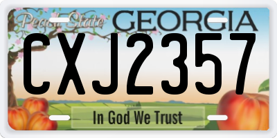 GA license plate CXJ2357