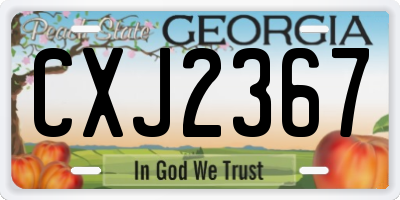 GA license plate CXJ2367