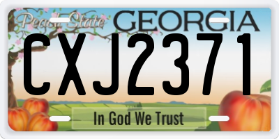 GA license plate CXJ2371