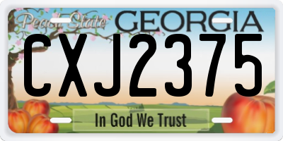 GA license plate CXJ2375