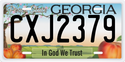 GA license plate CXJ2379