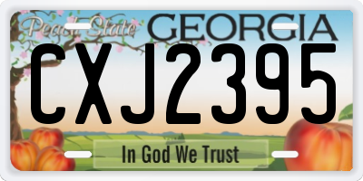 GA license plate CXJ2395