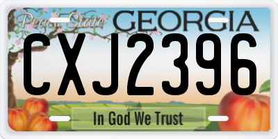 GA license plate CXJ2396