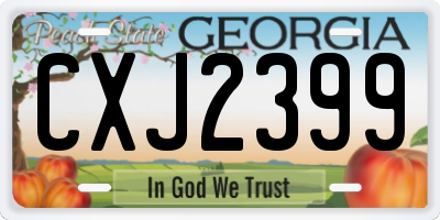 GA license plate CXJ2399