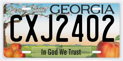 GA license plate CXJ2402