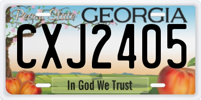 GA license plate CXJ2405