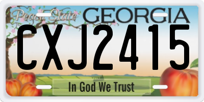 GA license plate CXJ2415