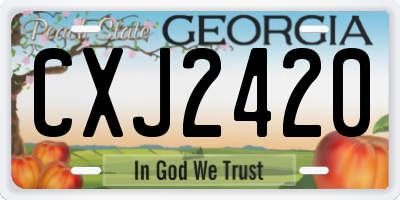 GA license plate CXJ2420