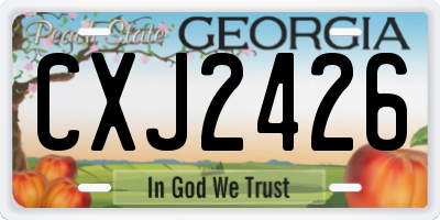 GA license plate CXJ2426