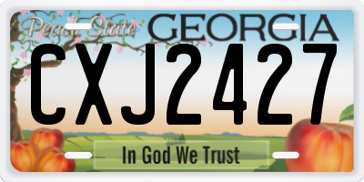 GA license plate CXJ2427