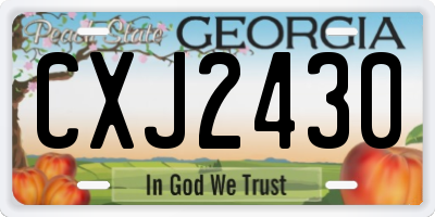 GA license plate CXJ2430