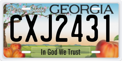GA license plate CXJ2431