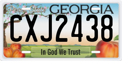 GA license plate CXJ2438