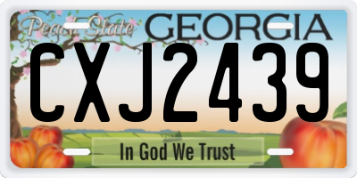 GA license plate CXJ2439