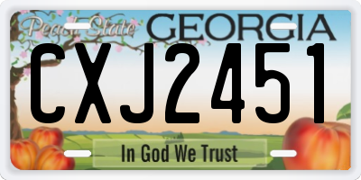GA license plate CXJ2451