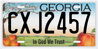 GA license plate CXJ2457