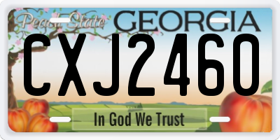 GA license plate CXJ2460