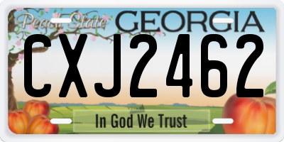 GA license plate CXJ2462