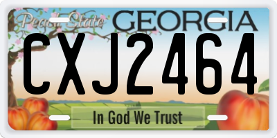 GA license plate CXJ2464