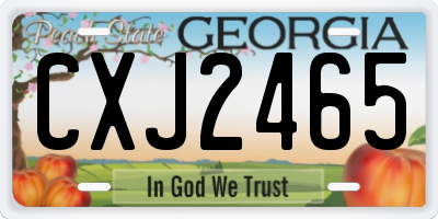 GA license plate CXJ2465
