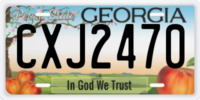 GA license plate CXJ2470