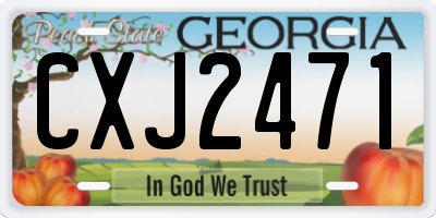 GA license plate CXJ2471