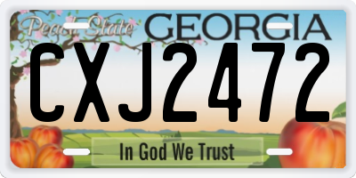 GA license plate CXJ2472