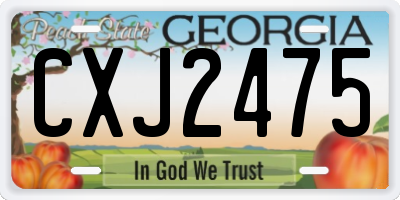 GA license plate CXJ2475