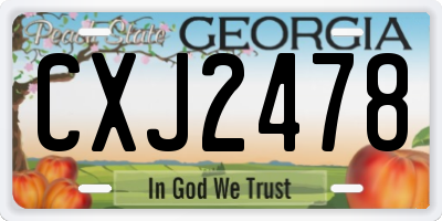 GA license plate CXJ2478
