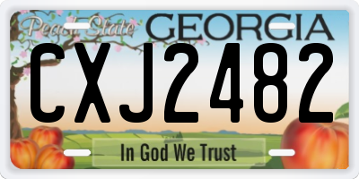 GA license plate CXJ2482