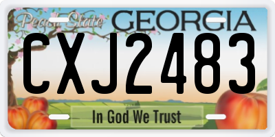GA license plate CXJ2483